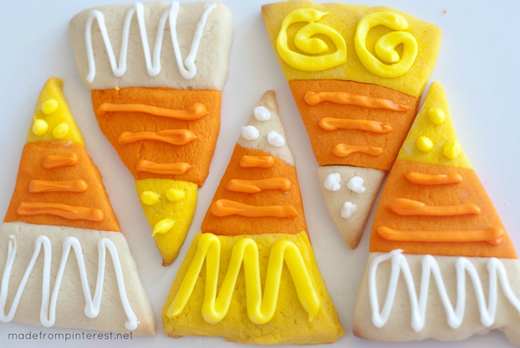 Darling Candy Corn Sugar Cookies! Thick and soft, these cookies are a treat!