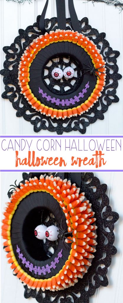 I love making Halloween decorations! This monster candy corn wreath is fun, easy and inexpensive with supplies from Dollar Trees Value Seekers Club. 