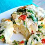 Italian Chicken Bake - is so flavorful and makes a fab pan sauce that you can serve over pasta or rice. There are a TON of great Italian goodies in the dish, along with the moist and tender chicken.