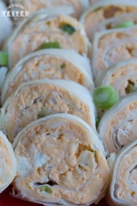 Buffalo Wing Pinwheels - These tortilla buffalo pinwheels are amazing, they are bursting with bold wings flavor, blue cheese and green onions. Quick and easy to make!