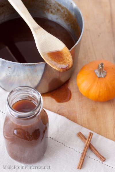 Easy Homemade Pumpkin Syrup - great on pancakes and in coffee or hot chocolate.