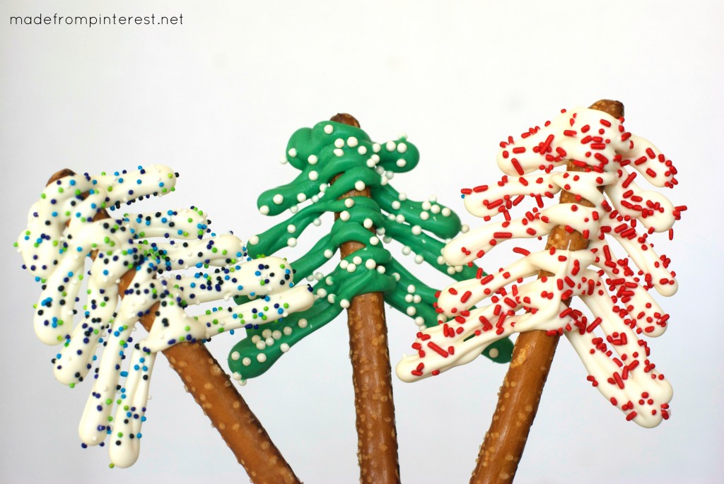 These Pretzel Christmas Trees set up so fast and your kids will love making them!