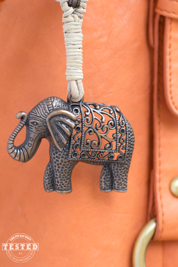 Keychain Crafts - This darling DIY  Elephant charm keychain is a quick and easy craft to make. It is a perfect last minute gift idea anyone would love!