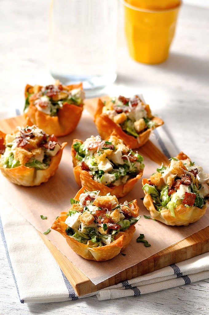 Caesar-Salad-Wonton-Cups