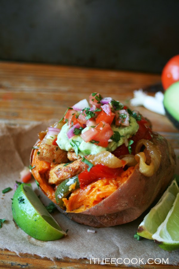 Chicken Fajita Stuffed Sweet Potatoes