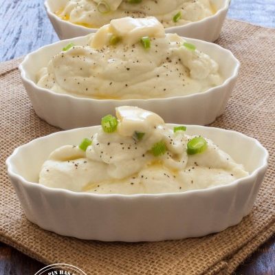 Cauliflower Mash is so easy to make and whenever I serve it nobody guesses it is not potatoes! Low Carb, low calorie and so healthy. We make this once a week, at least!