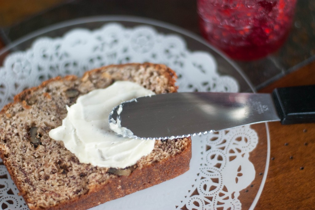 I love the yummy crust and moist middle of this banana bread!