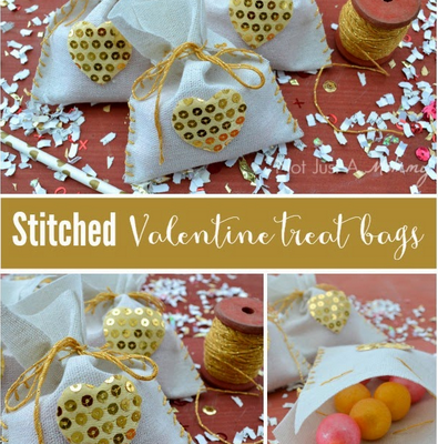 Stitched Valentine Treat Bags
