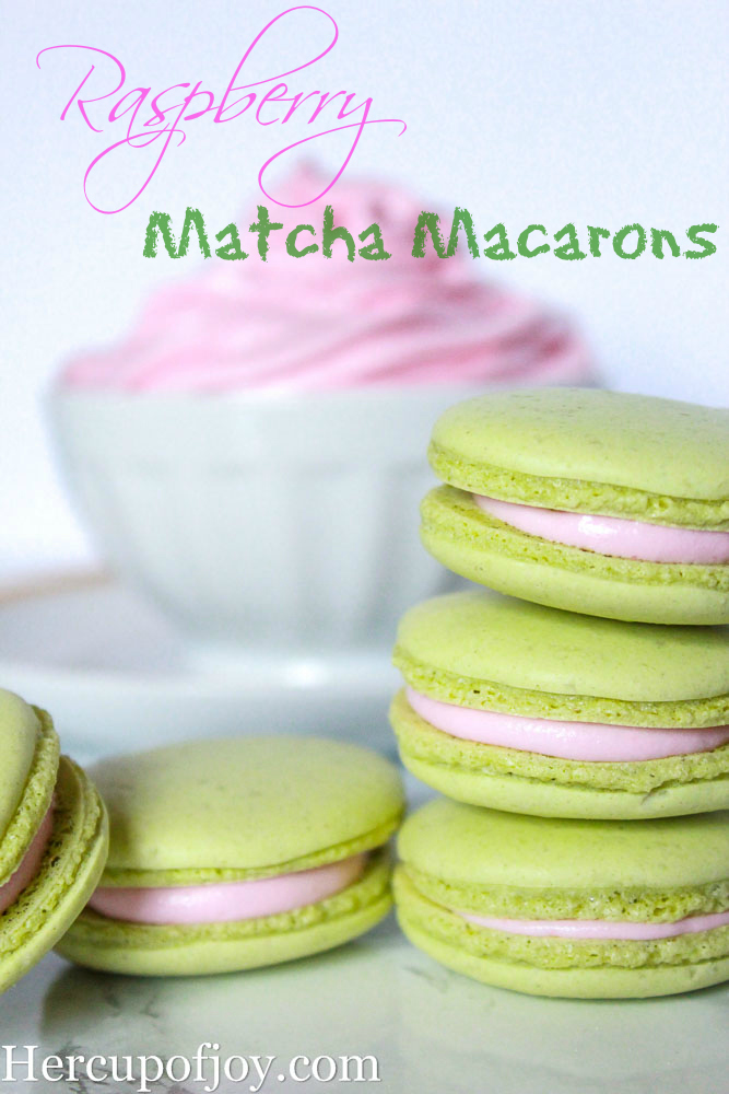 Raspberry Matcha Macarons HerCupofJoy