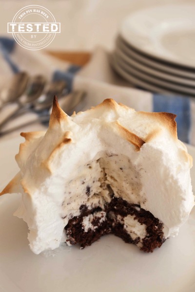 Individual Mini Baked Alaska Ding Dongs are a perfect summer dessert you can have stashed in freezer and be at the ready. Individual Mini Baked Alaska Ding Dongs are Hostess Ding Dongs transformed into an elegant dessert that will be waiting in your freezer. They will be the perfect treat on a hot day. Just 2-4 minutes in the oven or with a kitchen torch, and dessert is ready. 