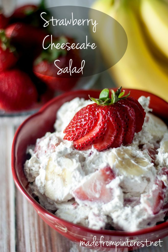 The cheesecake pudding in this Strawberry Cheesecake Salad makes it even creamier!