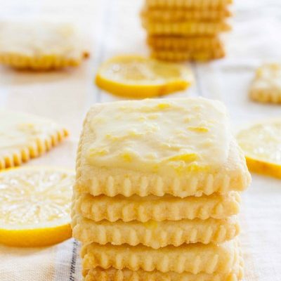 Lemon Glazed Shortbread Cookies