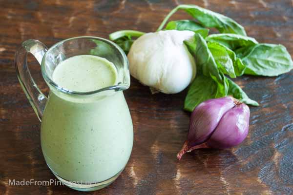This Creamy Basil Ranch Dressing is a cinch to make and crazy good on pasta salads, veggies salads and for dipping. Great way to use all the basil in the garden!