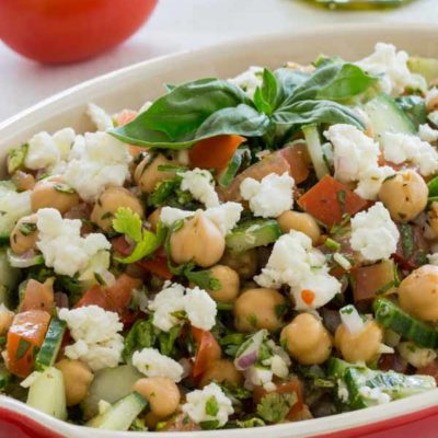 Cucumber Tomato Chickpea Salad