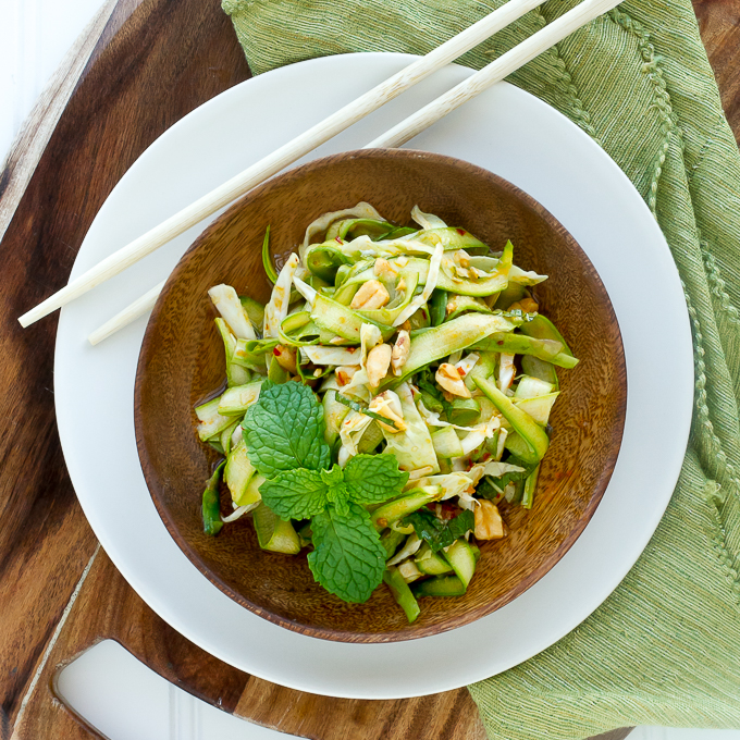 Shaved Asparagus and Asian Dressing Recipe! No need to turn on any ovens or stove for this recipe. It's a raw salad! Perfect for hot days when you don't want to heat up your kitchen.