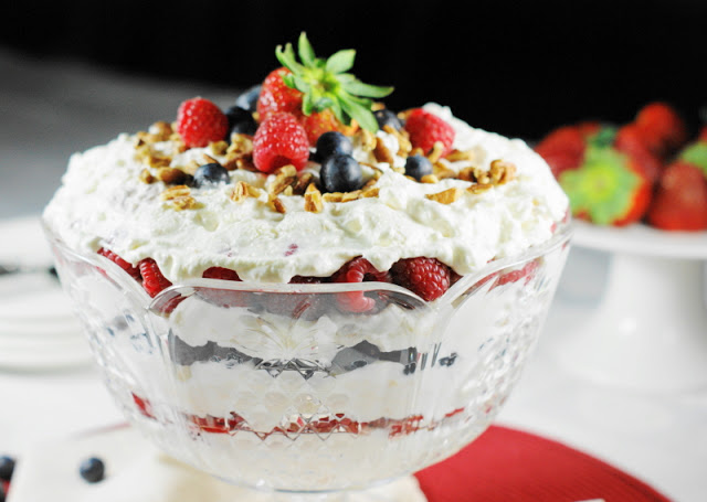 Triple Berry Punch Bowl Cake