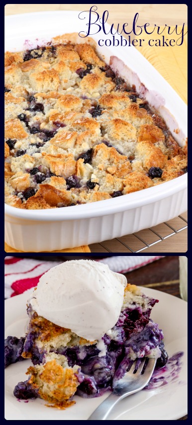 This blueberry cobbler cake is amazing! Make it while blueberries are still in season!