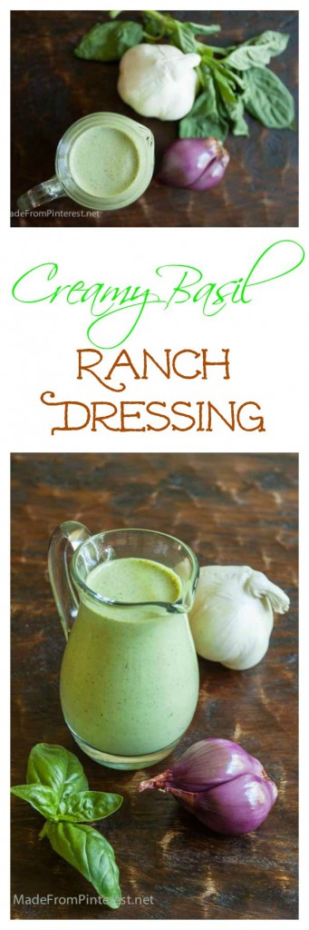 This Creamy Basil Ranch Dressing is a cinch to make and crazy good on pasta salads, veggies salads and for dipping. Great way to use all the basil in the garden!