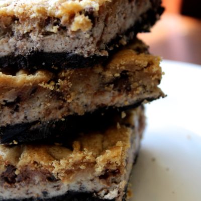 Layered Cookie Dough Cheesecake Bars