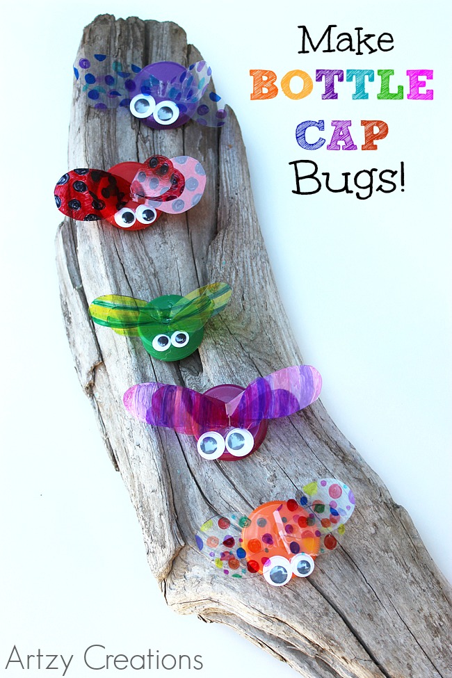 Make Bottle Cap Bugs! TGIF This Grandma is Fun