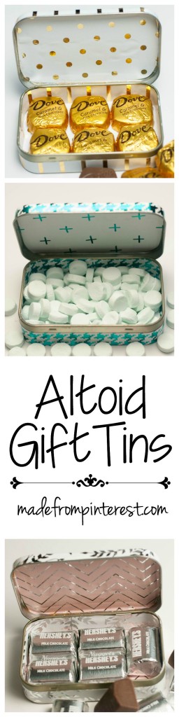 Super easy to make Altoid Gift Tins. Repurpose those tins and make them pretty with the Heidi Swapp Minc Foil Applicator!