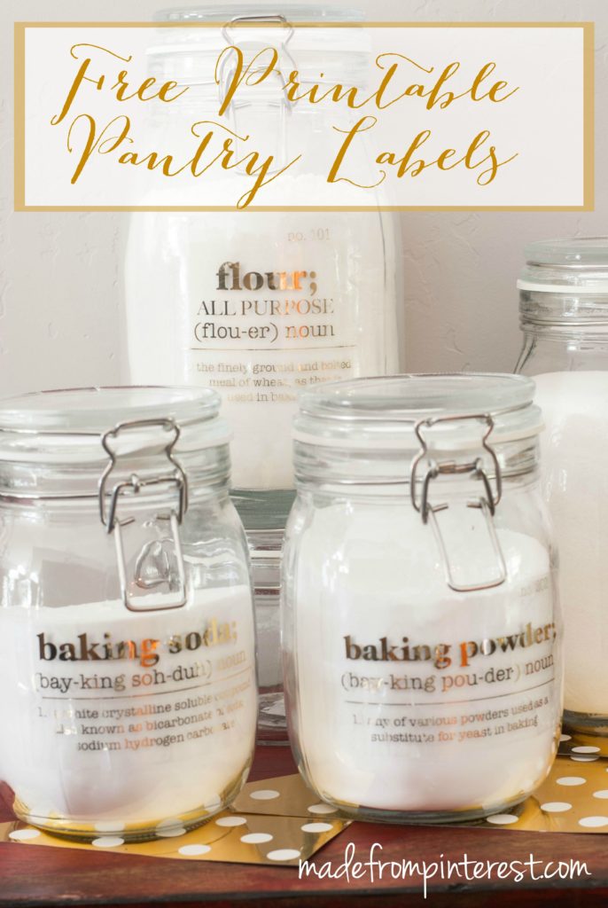 Organize your pantry with these free printable pantry labels and make them pretty by adding foil with the Minc Machine!