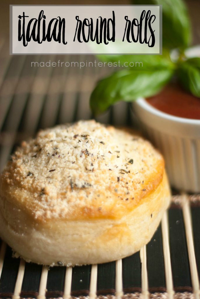 The parmesan topping turns these refrigerator biscuits into a fancy roll! Italian Round Rolls.