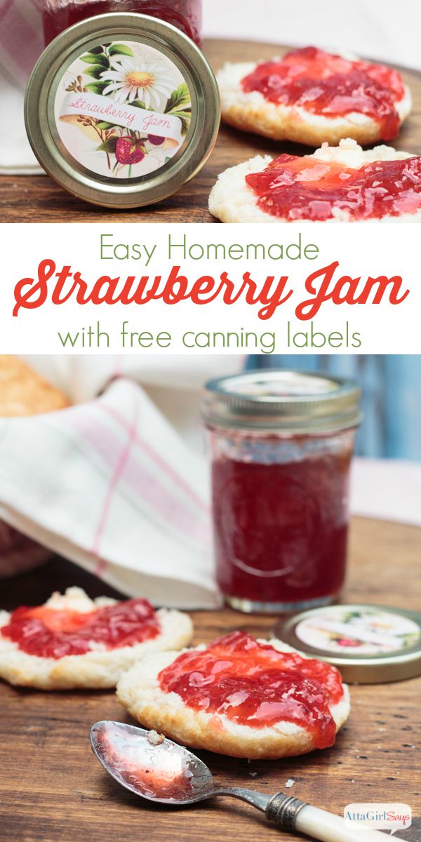 DIY Strawberry Freezer Jam with Printable Labels - DIY Candy