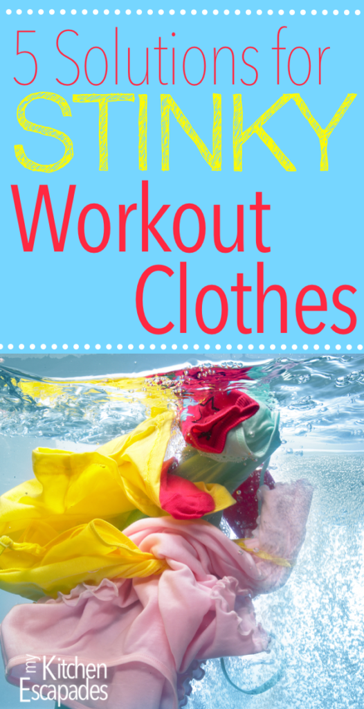  [Pin It] If you workout or exercise in any way, you know how difficult it can be to properly wash and clean your workout clothes, especially to get rid of the stink that seems to linger no matter what you do. I have found the secret 5 Solutions for Stinky Workout Clothes you are looking for!