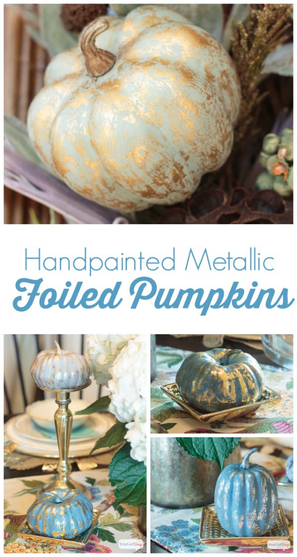 Painted Metallic Foil Pumpkins - TGIF - This Grandma is Fun