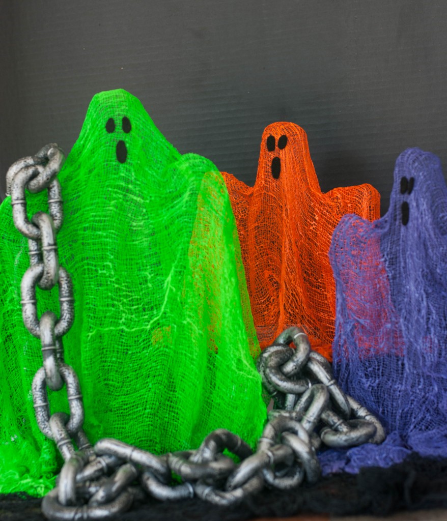 Made in bright Halloween colors, these stand up ghosts are bringing color back to life! Get it? 