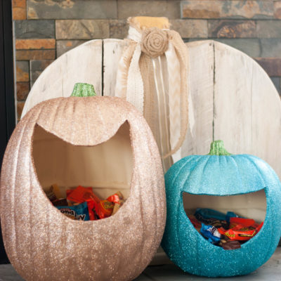 Glitter Pumpkin Candy Holders