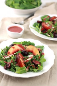 Sweet juicy nectarines and tart cherries, what a combination for this salad!