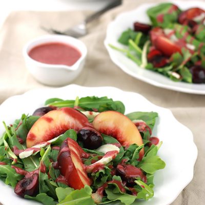 Sweet juicy nectarines and tart cherries, what a combination for this salad!