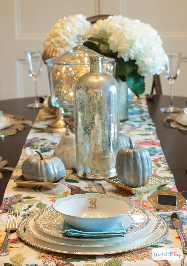 Metallic Fall Tablescape by Atta Girl Says