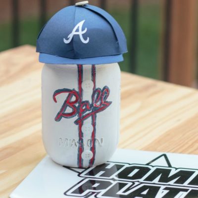 Atlanta Braves Inspired Painted Mason Jar