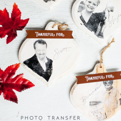 Photo Transfer Ornament Name Cards for the Holidays