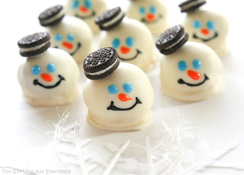Melted Snowman with mini oreo hats