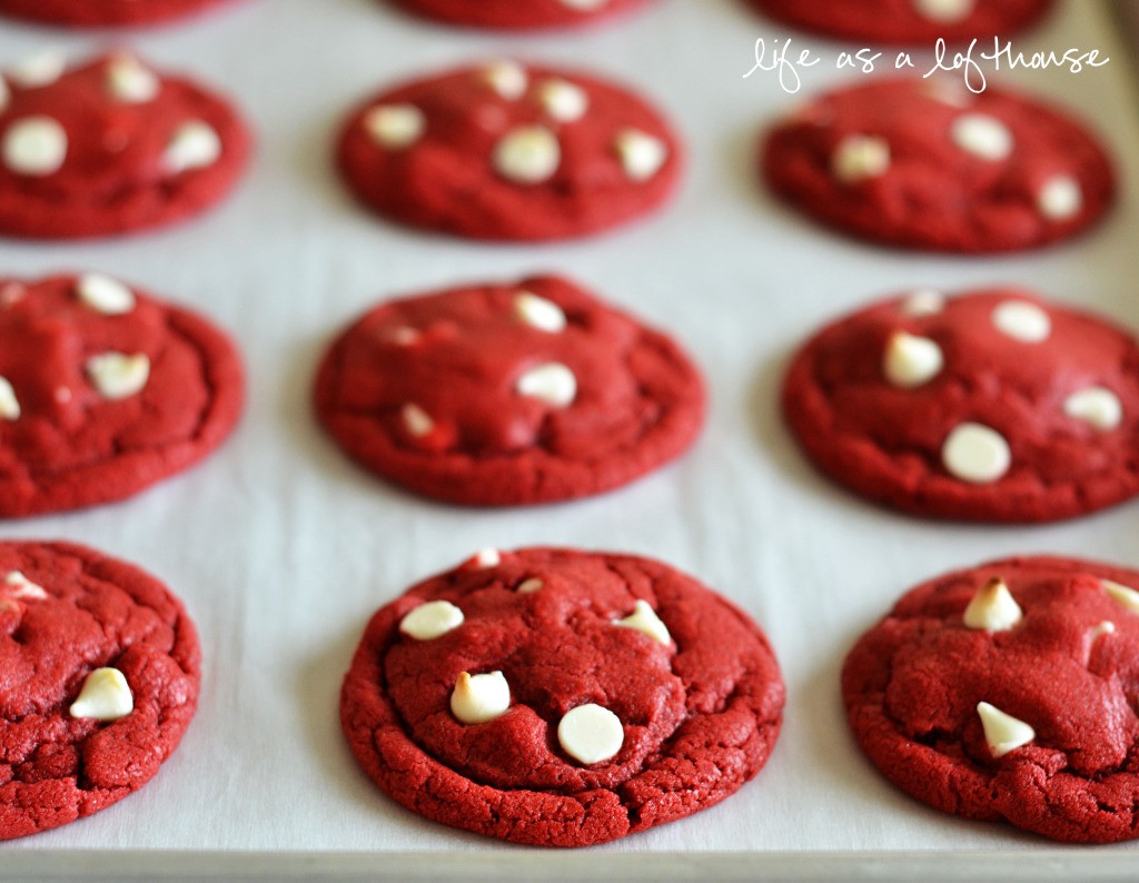 Red Velvet White Chocolate Chip Cookies