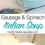 I present this yummy Sausage and Spinach Italian Soup to fill that need! Loaded with Italian sausage, cannellini beans, spinach and potatoes.