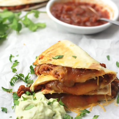 Cheesy Lentil Quesadillas