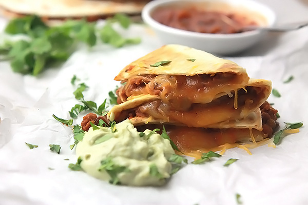 Going Meatless or just want to have a delicious Meatless Monday? You are in the right place, these Cheesy Lentil Quesadillas are crazy delicious and filling.