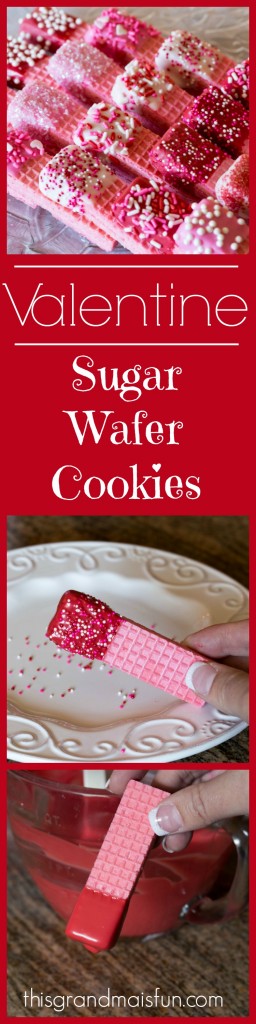 This recipe is a super quick way to make regular sugar wafers into a special Valentine's Day treat!