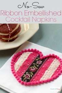 No-Sew Embellished Cocktail Napkins