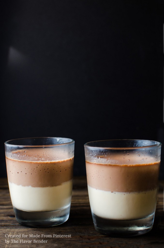 Butterscotch and Chocolate Panna Cotta - An easy to make layered Panna Cotta dessert, perfect as an everyday dessert or as a party dessert!