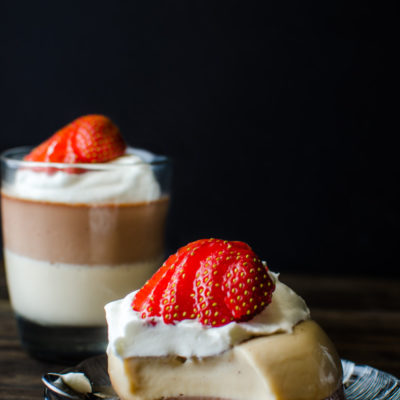 Layered Butterscotch and Chocolate Panna Cotta