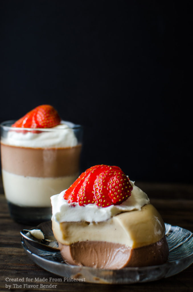 Butterscotch and Chocolate Panna Cotta - An easy to make layered Panna Cotta dessert, perfect as an everyday dessert or as a party dessert!