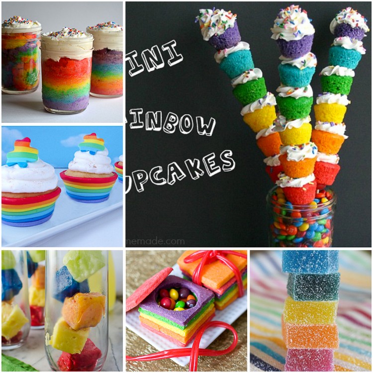 We have gathered 100 hundred delightful rainbow snacks, treats, and desserts you can make for your grandchildren. St. Patrick's Day is just around the corner. Sneaky leprechauns will be busy avoiding the many traps set for them so they can make it to the pot of gold at the end of the rainbow! Choose from rainbow cupcakes, jigglers, ice cream, cookie bark, candy kabobs, crepes, rainbow meringue cookies, fudge, smoothies, veggie kabobs, marshmallows, rainbow trifle, jelly roll cake, rainbow Poptarts, bread, bagels and more! Perfect for St. Patrick's Day, birthday parties, celebrations or just because!