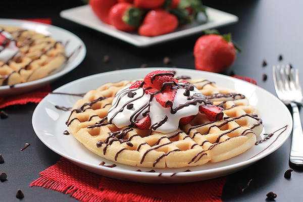Strawberry Waffles • Pancake Recipes