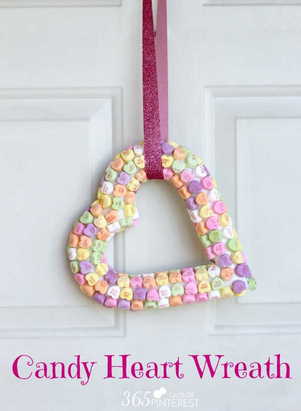 candy heart wreath